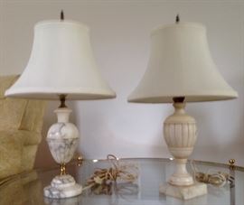 Italian Alabaster Urn Lamps