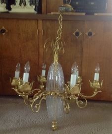 Brass & Crystal Chandelier