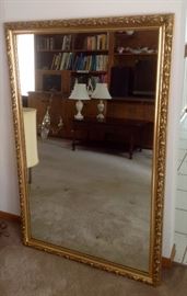 Gold Carved Wood Mirror 52"H x 34"W
