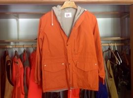 Hunting Jackets & Pants. Vintage Bobby Sportswear Rain Jacket. Eddie Bauer jacket, Hodgeman Rain Coat. 