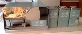 Vintage Bread Cabinet and Cannisters