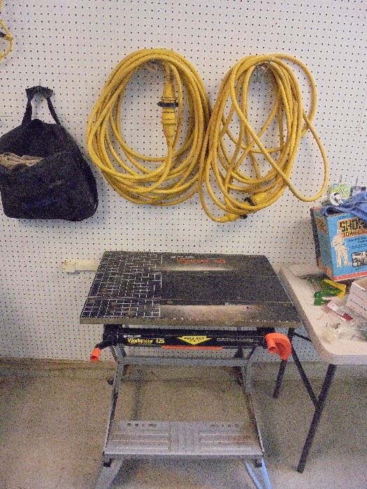 Fold up Work Bench and Ship to Shore Electrical Cords
