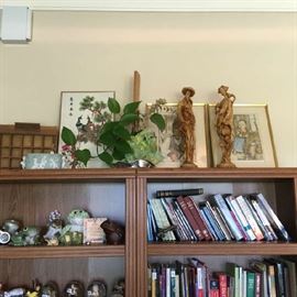 Japanese art by Willy Seiler along with Japanese carvings