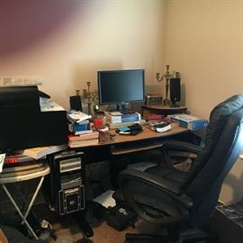 Computer, desk and chair