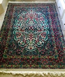 5'4x3'10 hand knotted wool carpet with matching small carpet