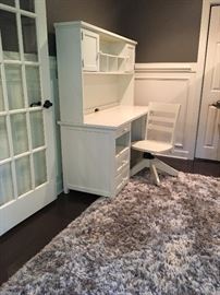 Two, Pottery Barn desk, hutch and swivel chairs!