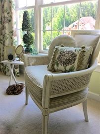 Beautiful custom accessories and white french chair