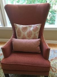 Bassett chair with nail head trim