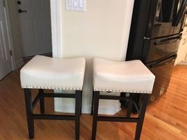 New leather counter stools with nail head finish