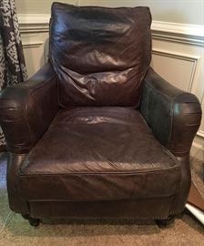 Conditioned leather chair by Bassett