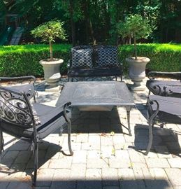 Patio set and fire pit set