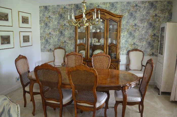 Gorgeous Dining Suite featuring the Cabriole leg Dining Table,  8 matching Chairs, & the Elegant China Cabinet 