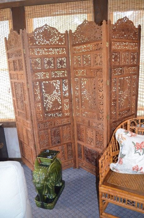 Another view of this Carved Oriental Folding Screen