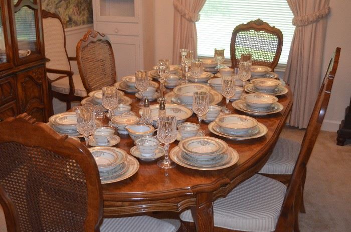 Gorgeous Set of China Service for 12! displayed on Beautiful Dining Room Table!