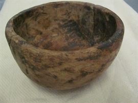 Antique wooden farm bowl, from Korea, 6. diameter