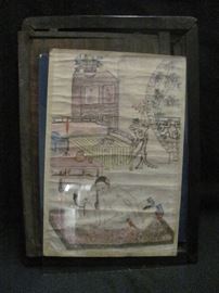 Antique Asian Screen with Erotic Art