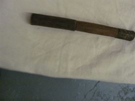 Antique wooden carved ceremonial staff, early 1900s, from New Guinea, 19 X 2