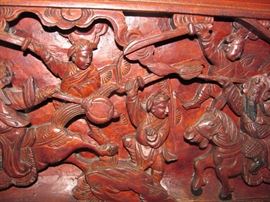 Chinese carved wood panel