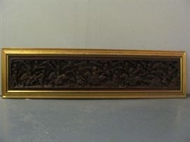 Chinese carved wood panel