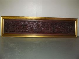 Chinese carved wood panel