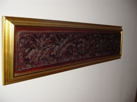 Chinese carved wood panel