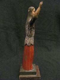 Antique New Mexico figure of a saint, late 1800s,         13.5 X 8.5 X 4
