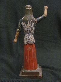 Antique New Mexico figure of a saint, late 1800s,         13.5 X 8.5 X 4