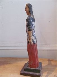 Antique New Mexico figure of a saint, late 1800s,         13.5 X 8.5 X 4