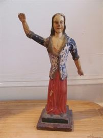 Antique New Mexico figure of a saint, late 1800s,         13.5 X 8.5 X 4
