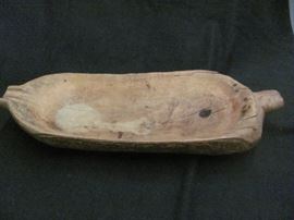 Antique wooden Native American bread bowl (Cherokee), 28 X 10.5 X 4