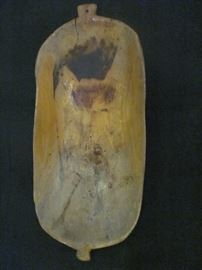 Antique wooden Native American bread bowl (Cherokee), 28 X 10.5 X 4
