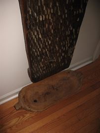 Antique wooden Native American bread bowl (Cherokee), 28 X 10.5 X 4