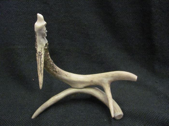 Native American Iroquois Carved antler 