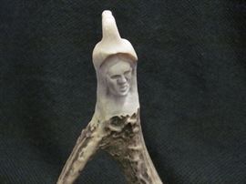 Native American Iroquois Carved antler 