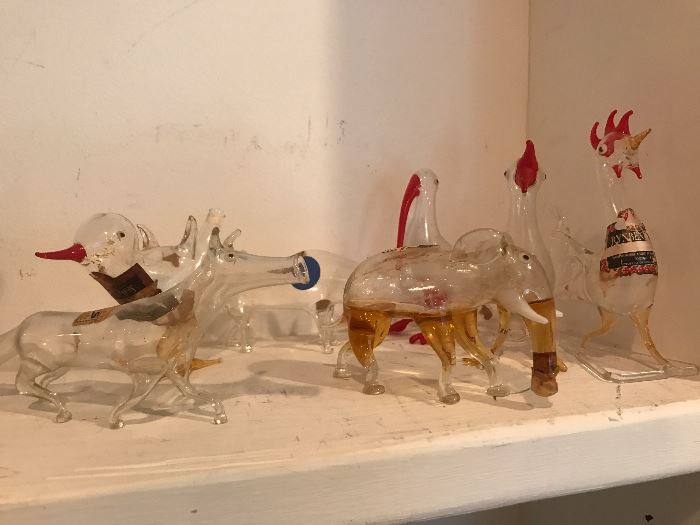 Glass bottle figurines