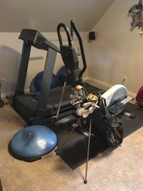 golf clubs (Ping/Titleist, etc) Kettler elliptical trainer, Nordic Track treadmill, miscellaneous exercise equipment