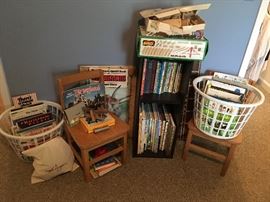 childrens books, Brio train set, wood chairs