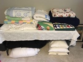 quilts, duvets, pillows