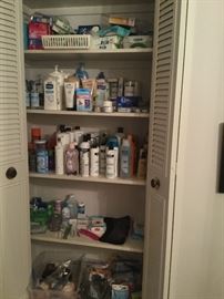 lots of bathroom supplies