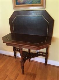 Victorian Game Table with Leather Playing Surface