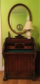 Antique Choice, Small RollTop Desk with Lionshead Mount
