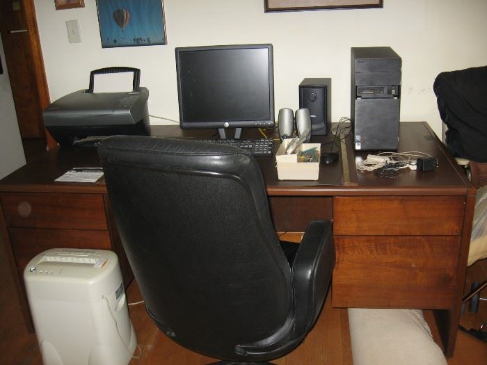 Tower Computer with monitor and printer and speakers