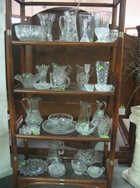 Crystal vases, pitchers, bowls, etc.