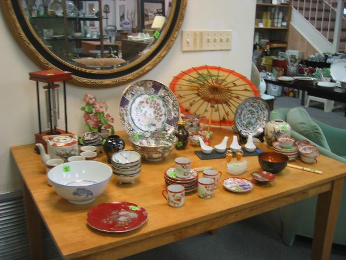 Asian designed items - bowls, cups, chimes, etc.