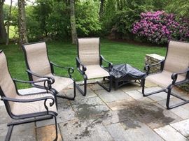 Outdoor furniture with fire pit