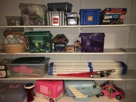 All sorts of toys, legos, barbie, american girl, etc