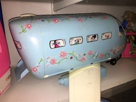 Vintage 1999 Mattel Barbie Blue Jumbo Jet Plane! 