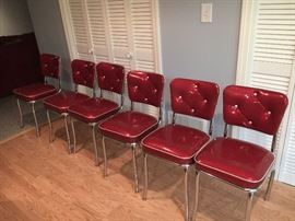 50's style vinyl and chrome chairs (6)
