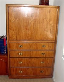 Mid-century modern dropfront desk in Asian style
