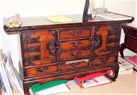 Small petit altar style zelkova wood chest